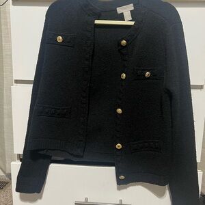 H&M Black Jacket with Gold Buttons
